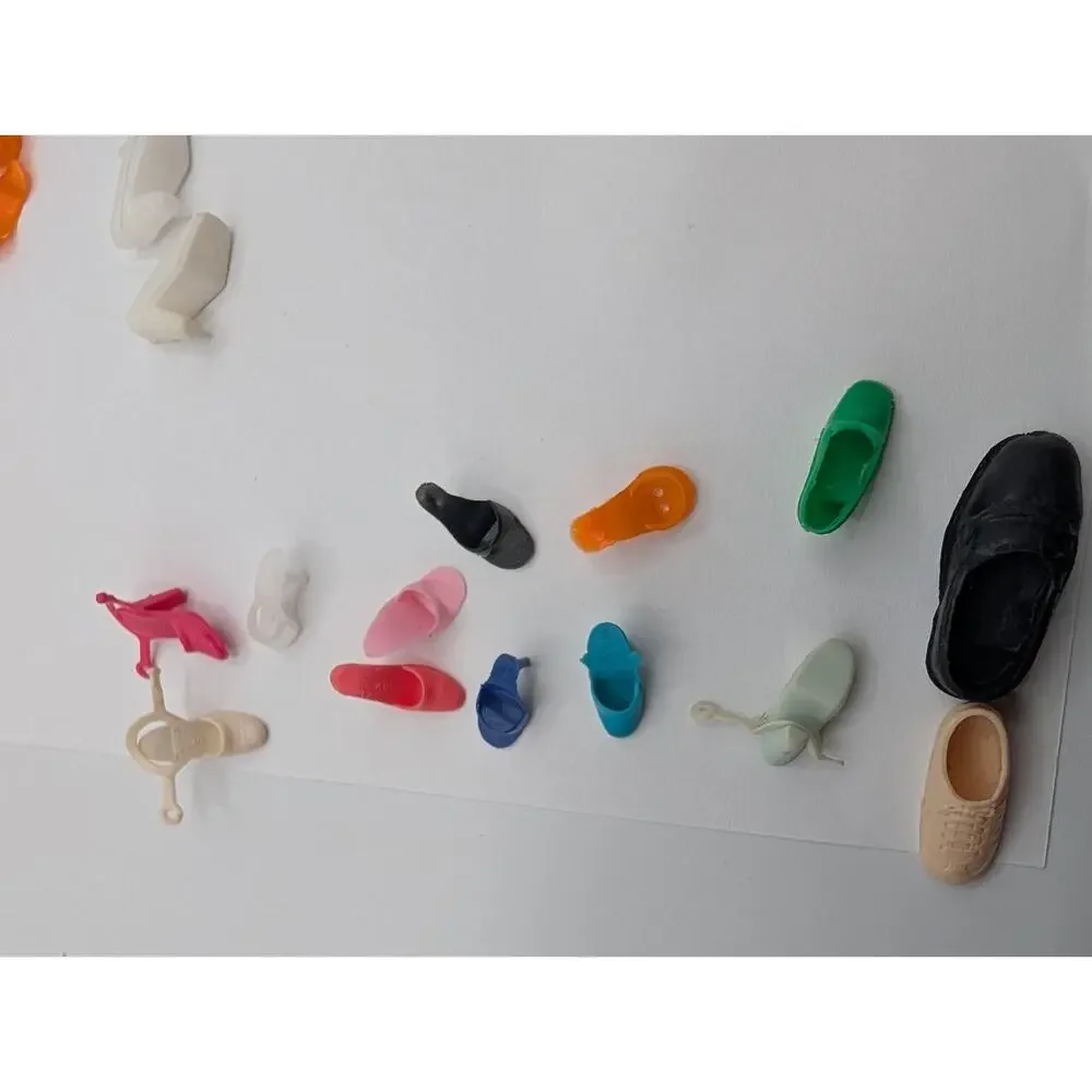 Vintage Doll Shoes Lot Barbie Size Mixed Styles Colors Boots Heels Flats